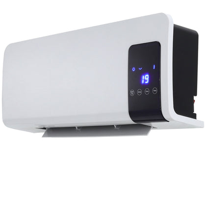 2000W Over Door Fan Air Heater Wall Mounted with Timer Digital Remote Control