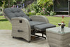 Bellevue Rattan Rocking Garden Chair Set Reclining Armchairs Glass Top Table