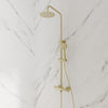 Bathroom Thermostatic Bar Mixer Shower Shower Kit Fixed Head Brushed Brass Round