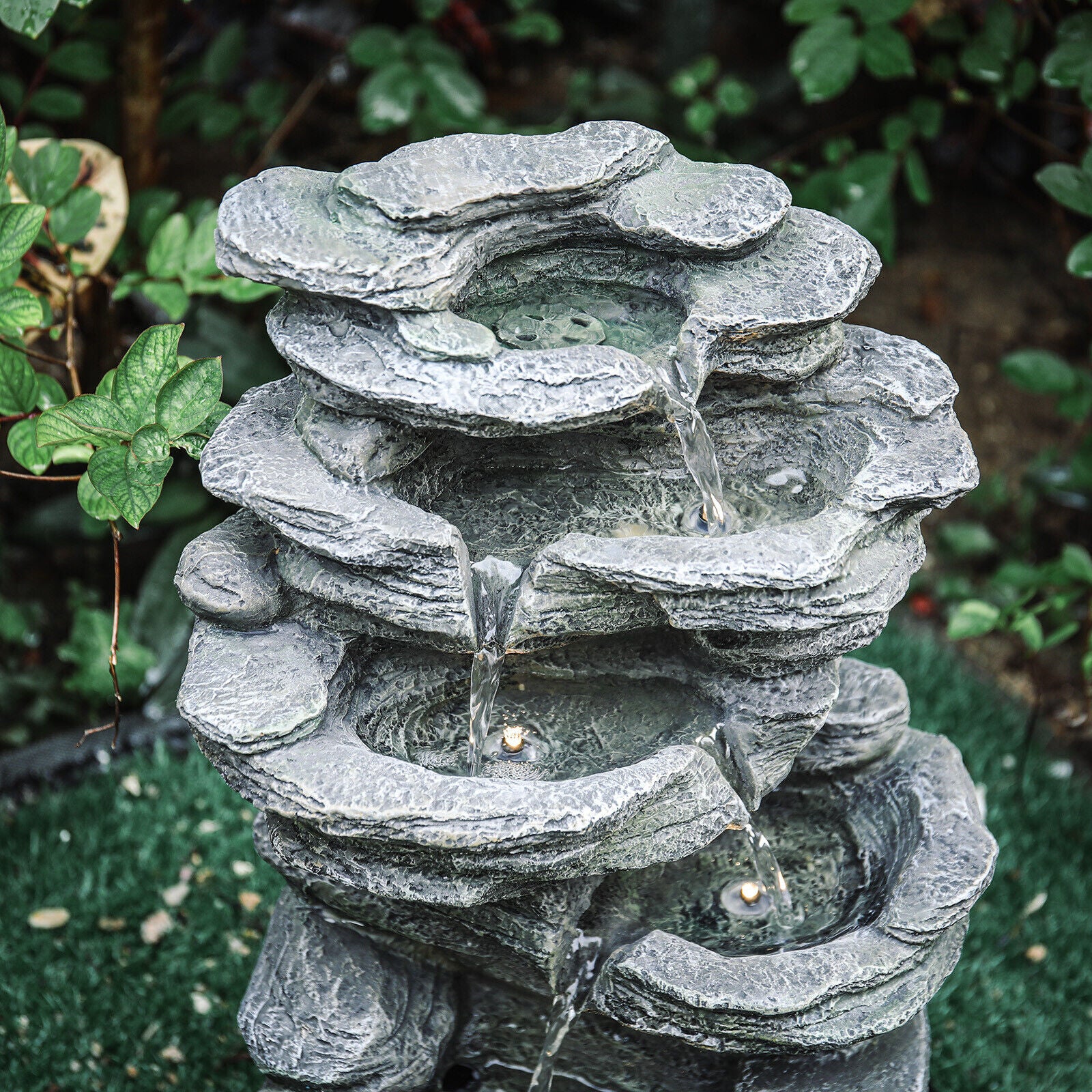 Automatic Water Feature Garden Water Feature Outdoor LED Fountain Waterfall Electric Fountain ...
