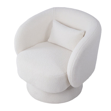 Luxury Teddy Fleece Swivel Accent Tub Chair Fireside Armchair Lounge Sofa+Pillow