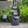 Solar Powered Garden Water Feature Outdoor LED Fountain Waterfall Natural Slate