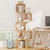 Decorative Storage Organizer 5-Tier Bamboo Bookshelf-Natural