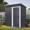 5 x 3ft Garden Shed Galvanised Metal Shed Outdoor Storage Tool Small House Grey