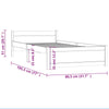 Gecheer Bed Frame Grey Solid Wood 75x190 Small Bed Frame G7U0