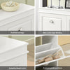 Slim White Shoe Rack Cabinet with 4 Flip Drawers – Space Saving 105x24x83cm