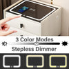 LED Nightstand Smart Bedside Table Modern End Table With USB Ports & Drawer