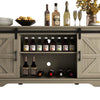 Sliding Barn Door Sideboard Storage Cabinet Coffee Bar TV Stand Farmhouse Style