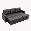 New 3 Seater Pull-Out Reversible Chaise Sofa Bed with Storage, Faux Leather