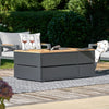Garden Fire Pit Table Black Wooden Outdoor Heater Fireplace Table Stove
