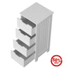 Bathroom Drawers | White 4 Drawer Storage Cabinet Unit Free Standing Wooden