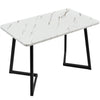Dining Table and Chairs Set 4 Marble Effects Kitchen Table Chairs w/ Metal Legs