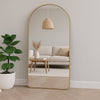 Mirror Large Full Length Archtop Gold Metal Frame Wall Leaner Mirror 145 x 75cm