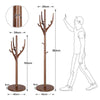 Solid Wood Coat Stand Heavy Duty Freestanding Hallway Coat Rack Tree w/ 12 Hooks