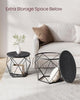Round Coffee Tables, Set of 2 Side Tables, Modern Style, Removable Tabletop