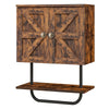 Bathroom Space Saving Storage Cabinet w/ Double Doors-Coffee