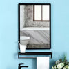 Rectangle Bathroom Mirror w/ Makeup shelf Wall Mounted Metal Frame Black 40x60cm