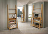 Ladder Bookcase Shelving Unit Ladder Shelf 5 Tier Display Storage Stand Oak