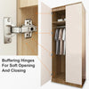 Cream&Oak High Gloss 2 Door Wardrobe Storage Cupboard with Mirror Hanging Rail