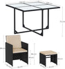 8 Seater Rattan Garden Furniture Set - 4 Chairs 4 Stools & Glass Dining Table