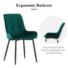 2x High Back Velvet Dining Chairs Modern Design Dining Room Chairs Metal Legs