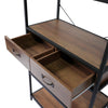 5-Tier Bookshelf Bookcase Metal Frame Shelf Industrial Shelving Unit w/2 Drawers