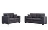 Panana 3 2 Seater Grey Black Linen Fabric Suite Sofa Couch, Free Throw Pillows