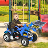 12V Battery Powered Kids Ride On Excavator Electric Motorized Truck Toy-Blue
