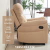 Manual Recliner Chair with Footrest Fabric Thick Padded Reclining Armchair Brown