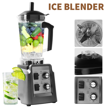 2 In 1 Commercial Blender Food Mixer Processor Smoothie Juicer Ice Crusher Maker