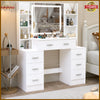 Dressing Table with LED Mirror Modern Makeup Desk Vanity Table Set +Drawer White