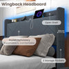 Costway King Size 5FT Bed Frame Upholstered Platform Bed with LED Lights