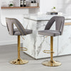2Pcs Bar chairs Swivel Barstools Adjustable Counter Stools for Home Kitchen Grey