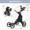 4-wheel Golf Trolley Push and Pull Golf Trolley with Scoreboard Bag-Grey