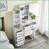 Dressing Table Mirror & LED Light Stool Makeup Vanity Set Desk Organizer Dresser