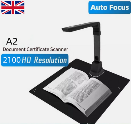 21MP Book & Document Scanner w/ OCR Auto-Flatten Deskew for Desktop/Laptop CMOS