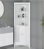 Tall Corner Cabinet Modern White Cupboard Storage Shelving Display Bathroom Unit