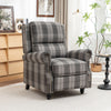 Occasional Tartan Fabric Recliner Armchair Sleeper Chair Single Sofa W/ Footrest