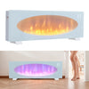 White Freestand/Wall Mounted 43" Electric LED Fireplace Wall Inset Into Fire