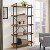 5 Tier Bookcase Shelves Wood & Metal Industrial Bookshelf Unit Living Room