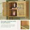 Large Bamboo Over-The-Toilet Storage Cabinet Bathroom Rack with Adjustable Shelf