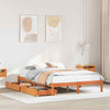 Bed Frame with Drawers Wax Brown 120x200 Solid Wood Pine U5M8