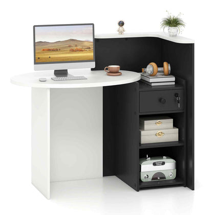 120 x 70 x 100CM Computer Workstation Counter Desk w/ Adjustable Shelf-Black
