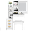 Dressing Table With Led Lights Sliding Mirror 4 Drawers Vanity Table Makeup Desk