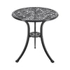 3pcs Garden Cast Aluminium Bistro Set Outdoor Coffee Table with Chairs &Cushions