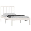 Bed Frame White Solid Wood Pine 90x200 cm