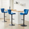 2x 360° Swivel Bar Stools Velvet Gas Lift Chairs Kitchen Pub Chair