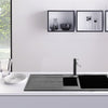 Modern Matte Black Inset Kitchen Sink Single/1.5/Double Bowl & Waste Undermount