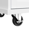 Rolling Kitchen Island Storage Trolley with Wood Effect Top & 5 Drawers White