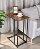 Metal Sofa End Table Side Tables Coffee Snack Table w/Wooden Top for Living Room